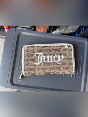 Juicy Couture Brown Logo Zip Around Wallet